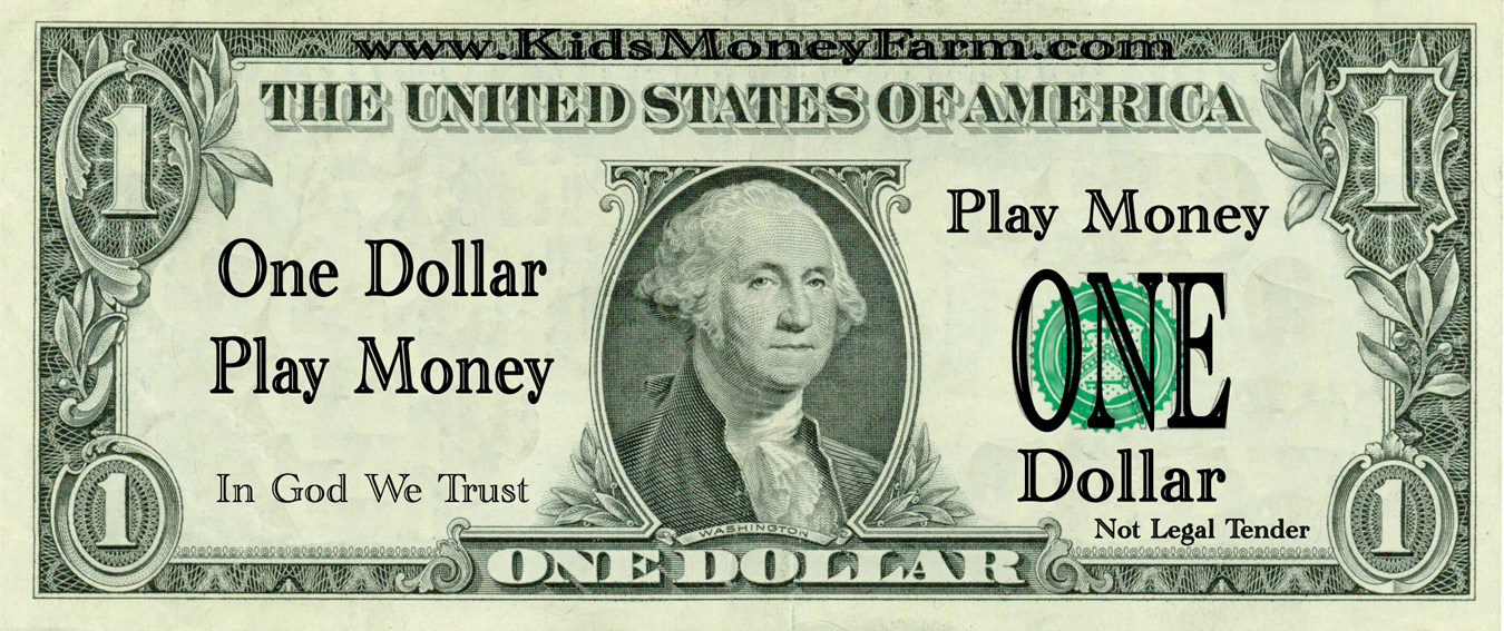Downloadable and Printable Realistic Play Money Templates – Fake Play Money  For Teaching, Games, Counting and Fun